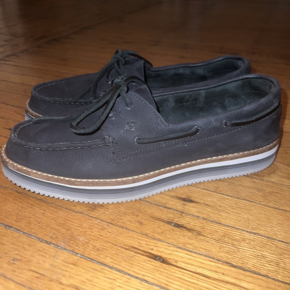Sperry Women's Authentic Original Stacked Boat Shoe Black